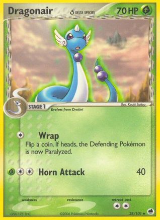 Dragonair (Delta Species) (28/101) [Dragon Frontiers] Reverse Holofoil - Uncommon