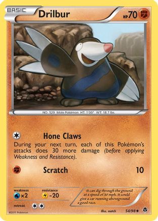 Drilbur (54/98) [Emerging Powers] Reverse Holofoil - Uncommon