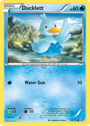 Ducklett (36/114) [Black and White] Reverse Holofoil - Common