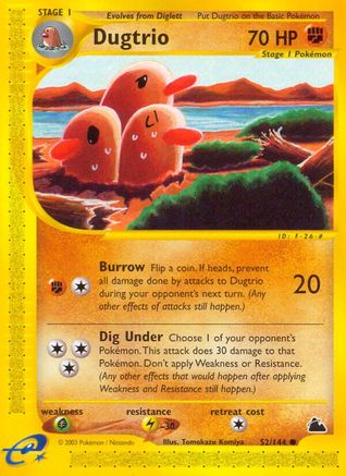 Dugtrio (52/144) [Skyridge] Reverse Holofoil - Common