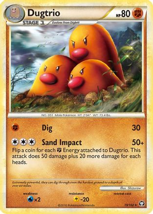 Dugtrio (019/102) [Triumphant] Reverse Holofoil - Rare
