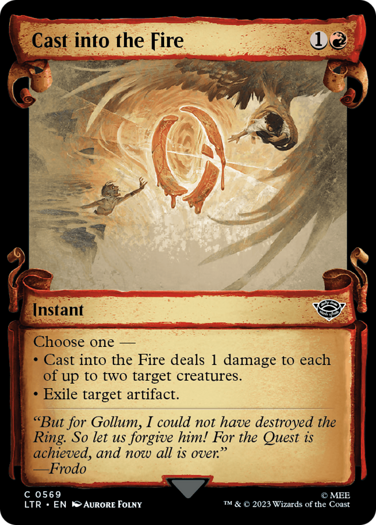 Cast into the Fire (Showcase Scrolls) (LTR-569) [The Lord of the Rings: Tales of Middle-earth] Foil