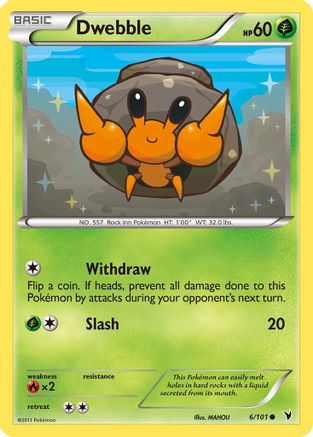 Dwebble (6/101) [Noble Victories] Reverse Holofoil - Common