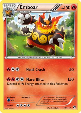 Emboar (19/114) [Black and White] Holofoil - Holo Rare