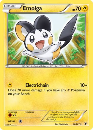 Emolga (37/101) [Noble Victories] Reverse Holofoil - Uncommon