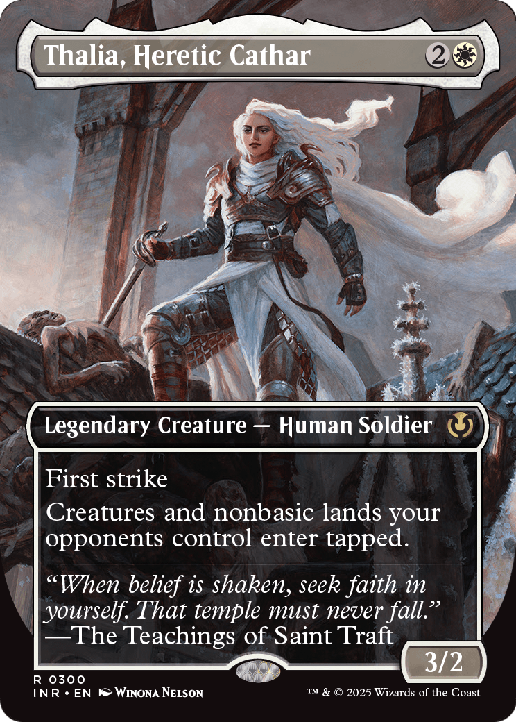 Thalia, Heretic Cathar (Borderless) (INR-300) [Innistrad Remastered] Foil