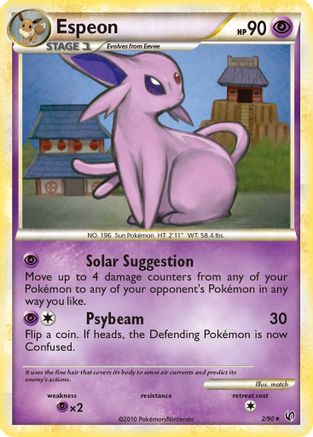 Espeon (2/90) [Undaunted] Reverse Holofoil - Holo Rare
