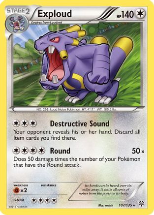 Exploud (107/135) [Plasma Storm] Reverse Holofoil - Rare