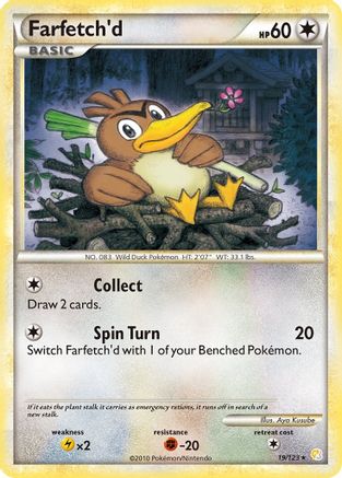 Farfetch'd (019/123) [HeartGold SoulSilver] Reverse Holofoil - Rare