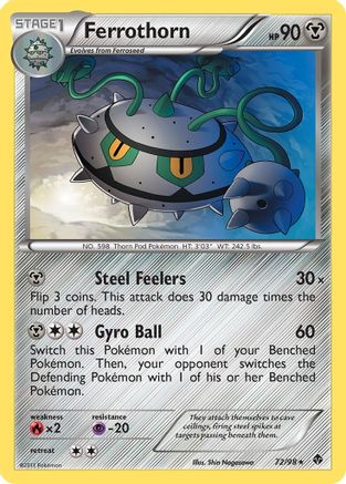 Ferrothorn (72/98) [Emerging Powers] Reverse Holofoil - Rare