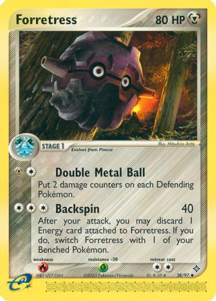 Forretress (28/97) [Dragon] Reverse Holofoil - Uncommon