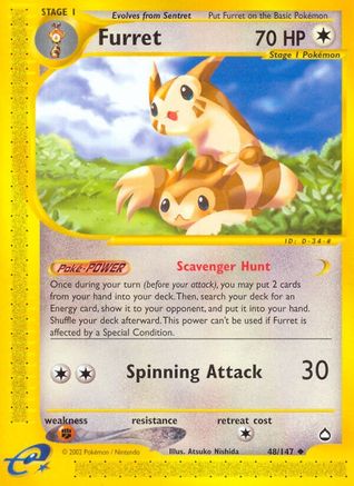 Furret (48/147) [Aquapolis] Reverse Holofoil - Uncommon
