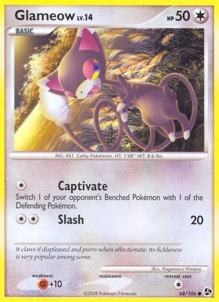 Glameow (068/106) [Great Encounters] Reverse Holofoil - Common