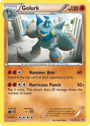 Golurk (72/101) [Noble Victories] Reverse Holofoil - Rare