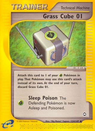 Grass Cube (124/147) [Aquapolis] Reverse Holofoil - Uncommon