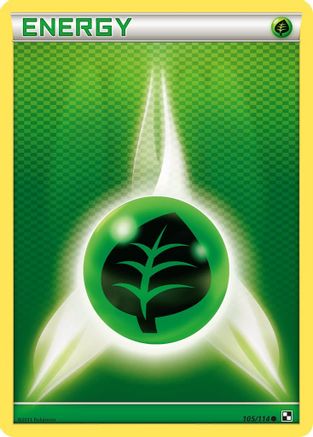 Grass Energy (105/114) [Black and White] Reverse Holofoil - Common
