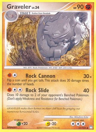 Graveler (51/123) [Mysterious Treasures] Reverse Holofoil - Uncommon