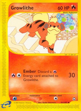 Growlithe (51/147) [Aquapolis] - Uncommon