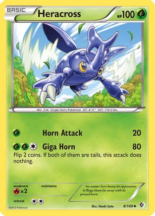 Heracross (8/149) [Boundaries Crossed] Reverse Holofoil - Uncommon