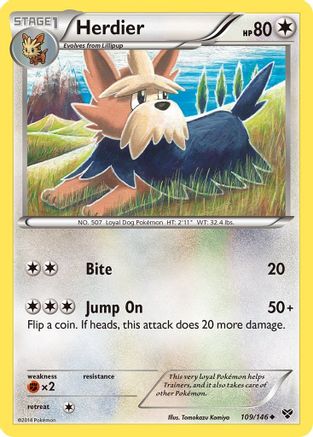 Herdier (109/146) [XY Base Set] Reverse Holofoil - Uncommon