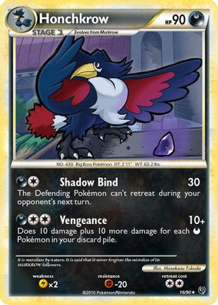 Honchkrow (016/90) [Undaunted] Reverse Holofoil - Rare