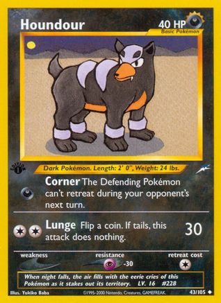 Houndour (043/105) [Neo Destiny] 1st Edition - Uncommon