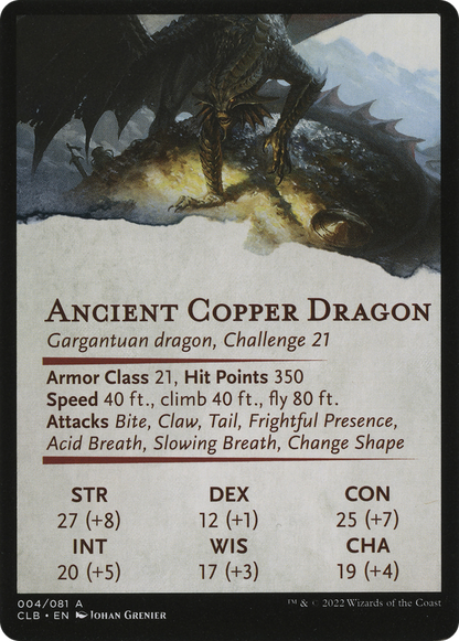 Ancient Copper Dragon // Ancient Copper Dragon (ACLB-004) (Borderless) [Battle for Baldur's Gate Art Series] Foil
