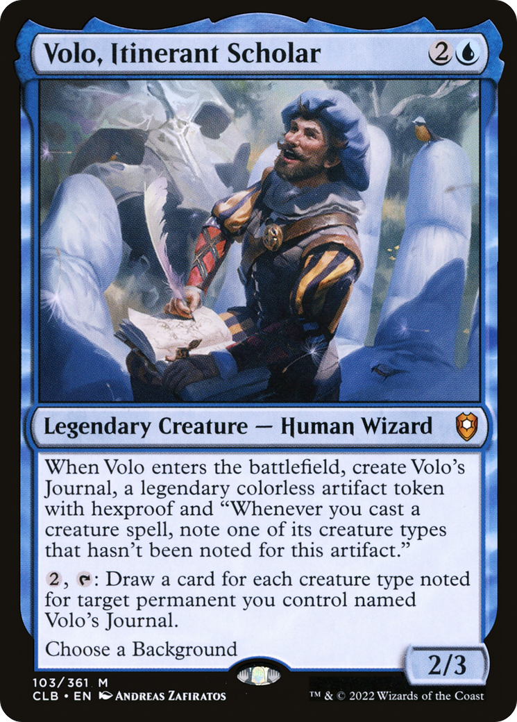 Volo, Itinerant Scholar (CLB-103) [Commander Legends: Battle for Baldur's Gate] Foil