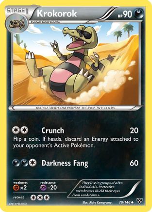Krokorok (70/146) [XY Base Set] Reverse Holofoil - Uncommon