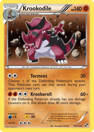Krookodile (065/114) [Black and White] Reverse Holofoil - Holo Rare