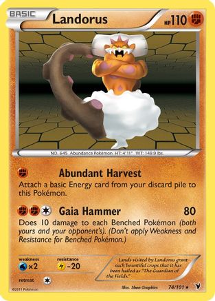Landorus (74/101) [Noble Victories] Holofoil - Holo Rare
