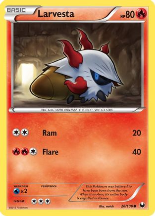 Larvesta (20/108) [Dark Explorers] Reverse Holofoil - Common