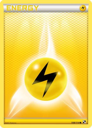 Lightning Energy (108/114) [Black and White] Reverse Holofoil - Common