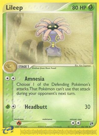Lileep (43/100) [Sandstorm] Reverse Holofoil - Uncommon