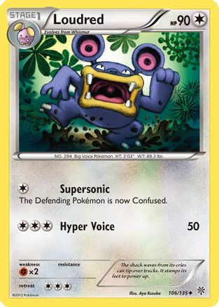 Loudred (106/135) [Plasma Storm] Reverse Holofoil - Uncommon