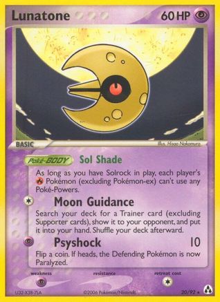 Lunatone (20/92) [Legend Maker] Reverse Holofoil - Rare