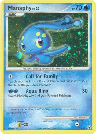Manaphy (009/130) [Diamond and Pearl] Reverse Holofoil - Holo Rare