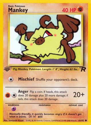 Mankey (061/82) [Team Rocket] 1st Edition - Common