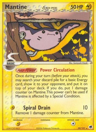 Mantine (Delta Species) (020/101) [Dragon Frontiers] - Rare