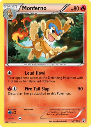 Monferno (16/135) [Plasma Storm] Reverse Holofoil - Uncommon