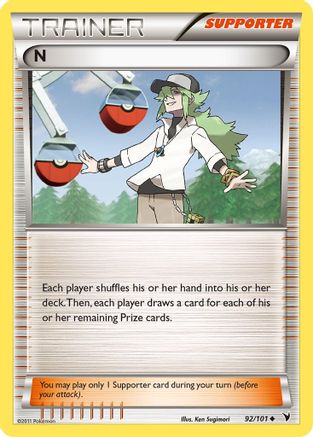 N (Supporter) (092/101) [Noble Victories] Reverse Holofoil - Uncommon
