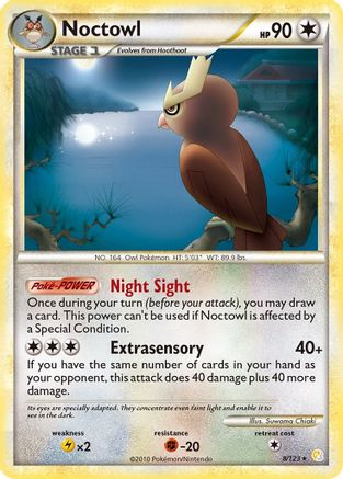 Noctowl (008/123) [HeartGold SoulSilver] Reverse Holofoil - Holo Rare