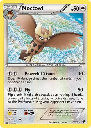 Noctowl (92/116) [Plasma Freeze] Reverse Holofoil - Uncommon