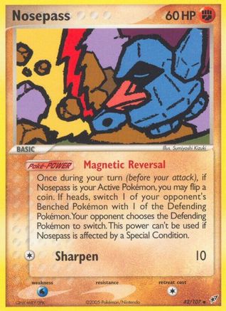 Nosepass (42/107) [Deoxys] Reverse Holofoil - Uncommon