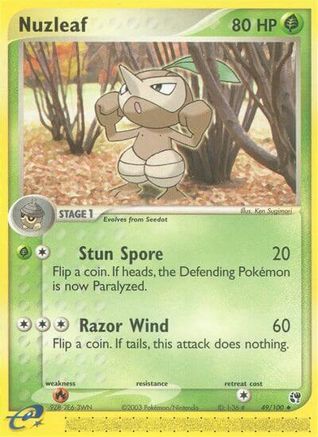 Nuzleaf (49/100) [Sandstorm] Reverse Holofoil - Uncommon