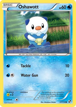 Oshawott (027/114) [Black and White] Reverse Holofoil - Common