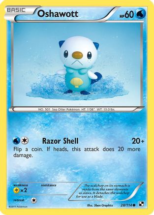 Oshawott (028/114) [Black and White] Reverse Holofoil - Common