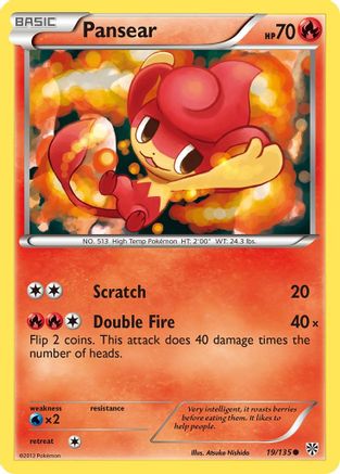 Pansear (19/135) [Plasma Storm] Reverse Holofoil - Common