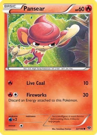Pansear (022/146) [XY Base Set] Reverse Holofoil - Common