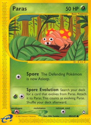 Paras (099/147) [Aquapolis] Reverse Holofoil - Common